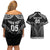 Custom New Zealand Maori Tiki Rugby Couples Matching Off Shoulder Short Dress and Hawaiian Shirt Go Aotearoa Maori Pattern