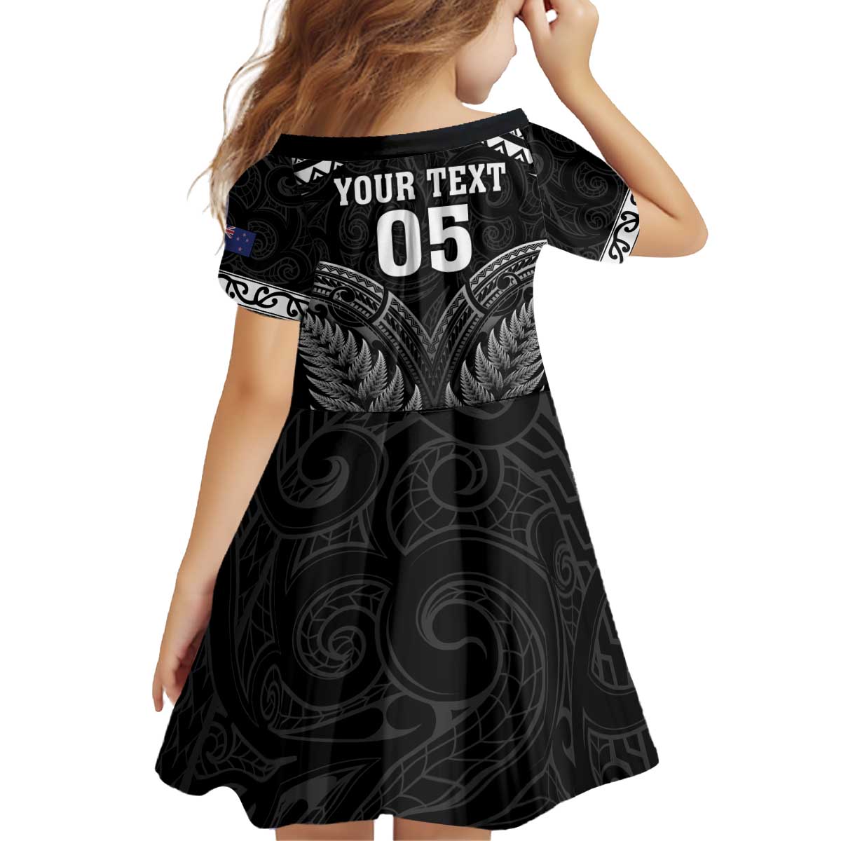 Custom New Zealand Maori Tiki Rugby Family Matching Off Shoulder Short Dress and Hawaiian Shirt Go Aotearoa Maori Pattern LT05 - Polynesian Pride