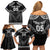 Custom New Zealand Maori Tiki Rugby Family Matching Off Shoulder Short Dress and Hawaiian Shirt Go Aotearoa Maori Pattern