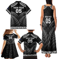 Custom New Zealand Maori Tiki Rugby Family Matching Tank Maxi Dress and Hawaiian Shirt Go Aotearoa Maori Pattern LT05 - Polynesian Pride