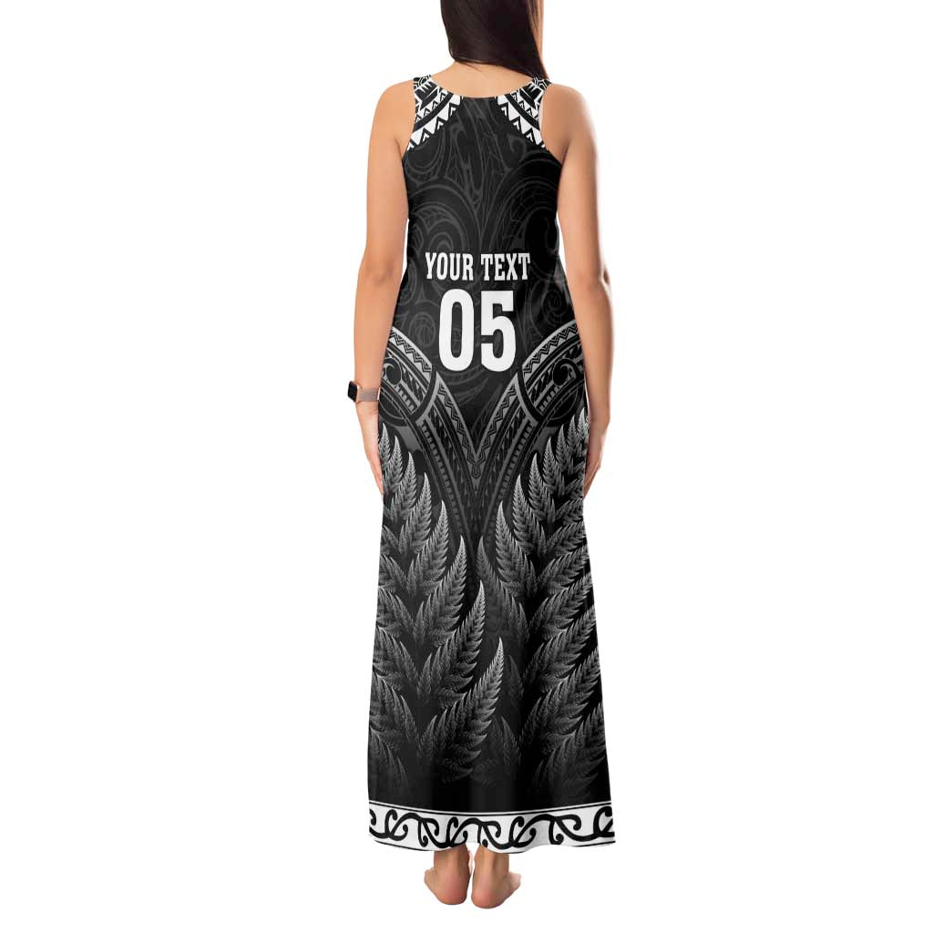 Custom New Zealand Maori Tiki Rugby Tank Maxi Dress Go Aotearoa Maori Pattern LT05 - Polynesian Pride