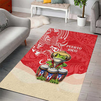 Puerto Rico Area Rug Coqui Frog With Polynesian Pattern LT05 - Polynesian Pride