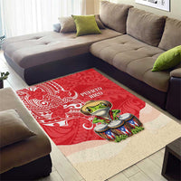 Puerto Rico Area Rug Coqui Frog With Polynesian Pattern LT05 - Polynesian Pride