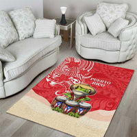 Puerto Rico Area Rug Coqui Frog With Polynesian Pattern LT05 - Polynesian Pride