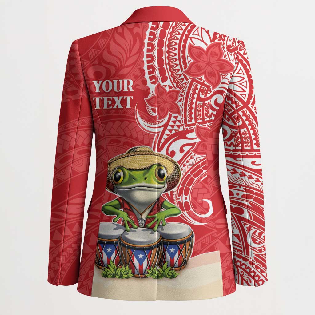 Personalized Puerto Rico Blazer Coqui Frog With Polynesian Pattern LT05 - Polynesian Pride