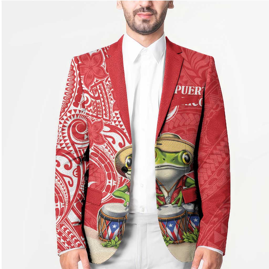 Personalized Puerto Rico Blazer Coqui Frog With Polynesian Pattern LT05 - Polynesian Pride
