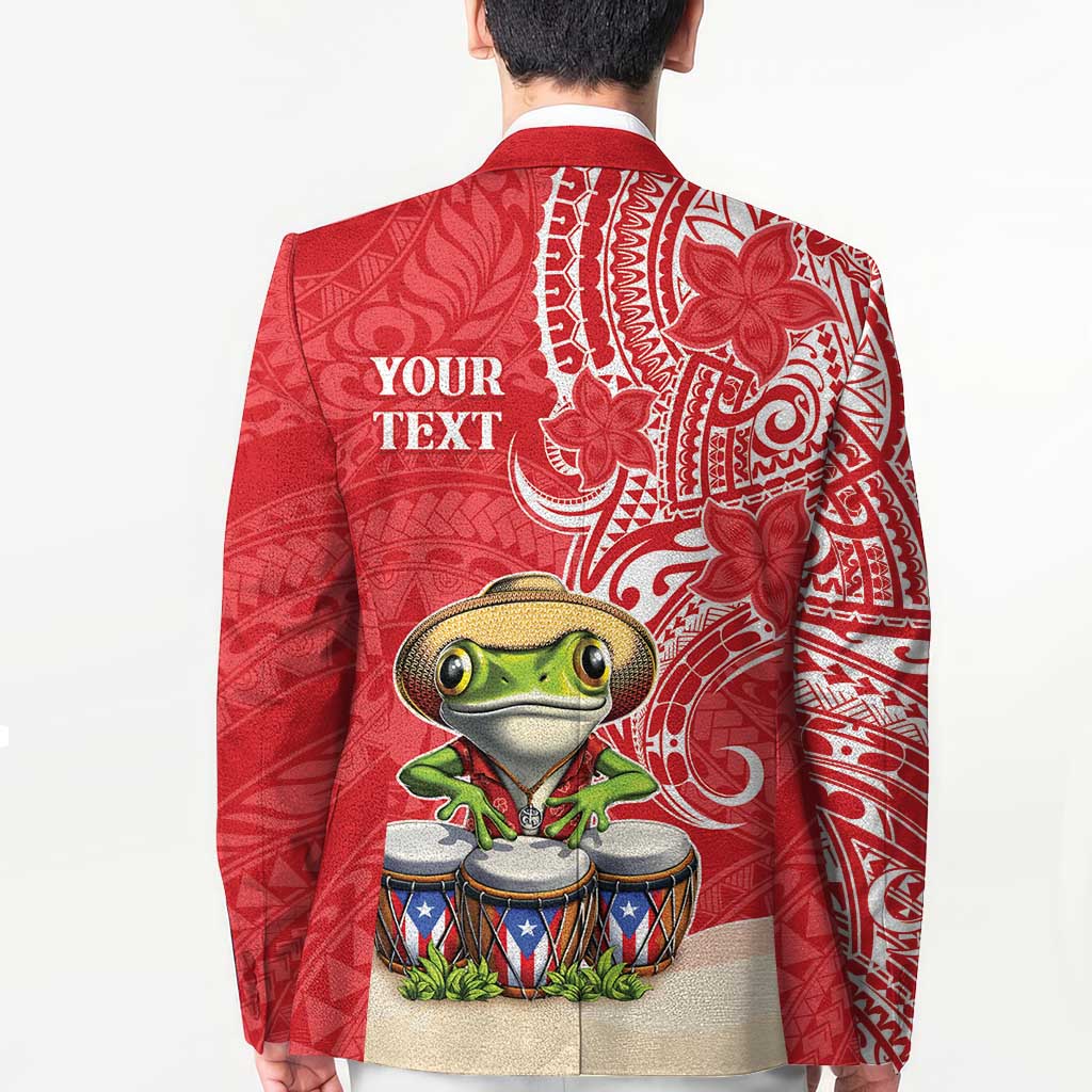 Personalized Puerto Rico Blazer Coqui Frog With Polynesian Pattern LT05 - Polynesian Pride