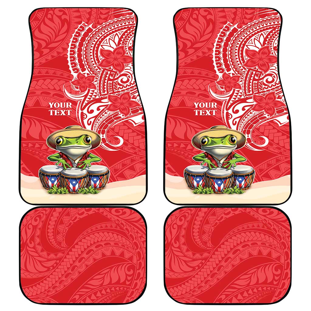 Puerto Rico Car Mats Coqui Frog With Polynesian Pattern LT05 - Polynesian Pride