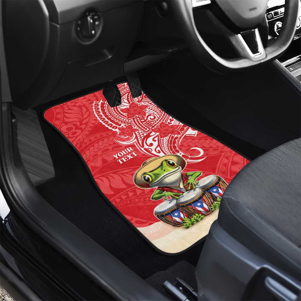 Puerto Rico Car Mats Coqui Frog With Polynesian Pattern LT05 - Polynesian Pride