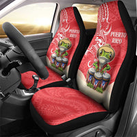 Puerto Rico Car Seat Cover Coqui Frog With Polynesian Pattern - Polynesian Pride
