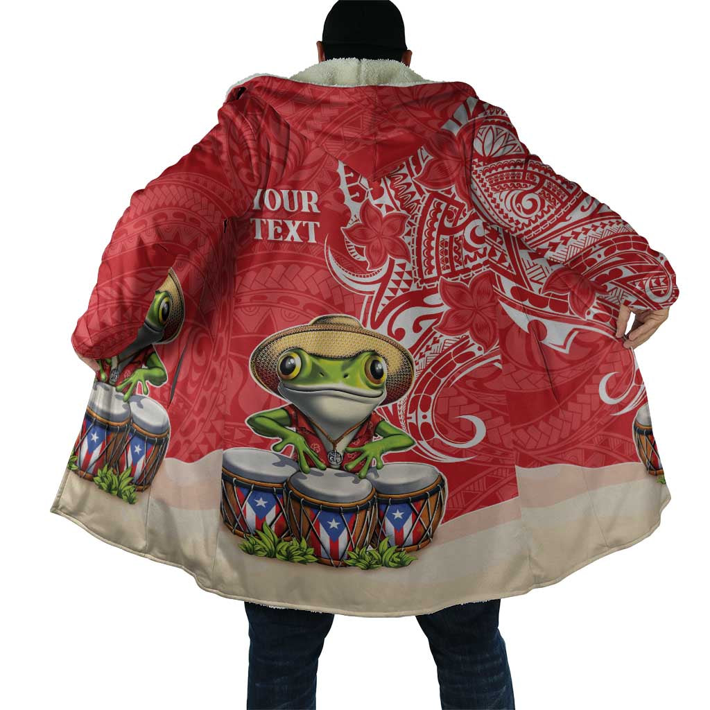 Personalized Puerto Rico Cloak Coqui Frog With Polynesian Pattern - Polynesian Pride