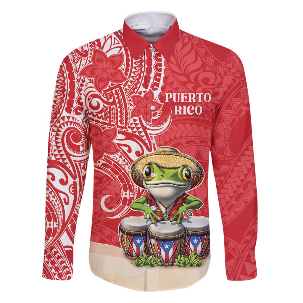 Personalized Puerto Rico Family Matching Puletasi and Hawaiian Shirt Coqui Frog With Polynesian Pattern - Polynesian Pride