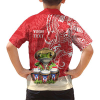 Personalized Puerto Rico Family Matching Short Sleeve Bodycon Dress and Hawaiian Shirt Coqui Frog With Polynesian Pattern - Polynesian Pride