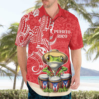 Personalized Puerto Rico Hawaiian Shirt Coqui Frog With Polynesian Pattern - Polynesian Pride