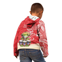 Personalized Puerto Rico Kid Hoodie Coqui Frog With Polynesian Pattern - Polynesian Pride