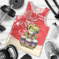 Personalized Puerto Rico Men Tank Top Coqui Frog With Polynesian Pattern - Polynesian Pride