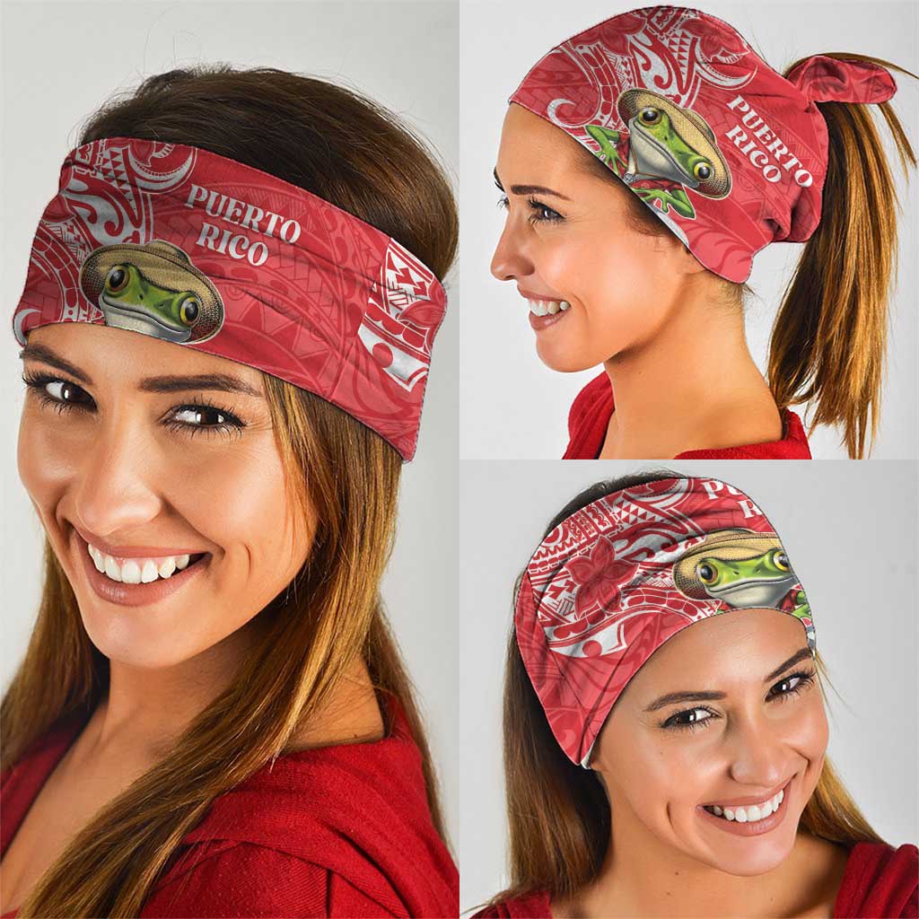 Puerto Rico Neck Gaiter Coqui Frog With Polynesian Pattern LT05 - Polynesian Pride