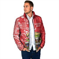 Personalized Puerto Rico Padded Jacket Coqui Frog With Polynesian Pattern LT05 - Polynesian Pride