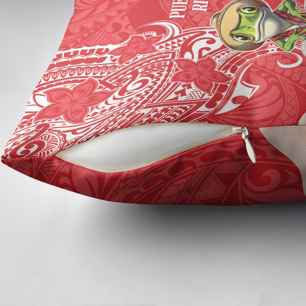 Puerto Rico Pillow Cover Coqui Frog With Polynesian Pattern - Polynesian Pride