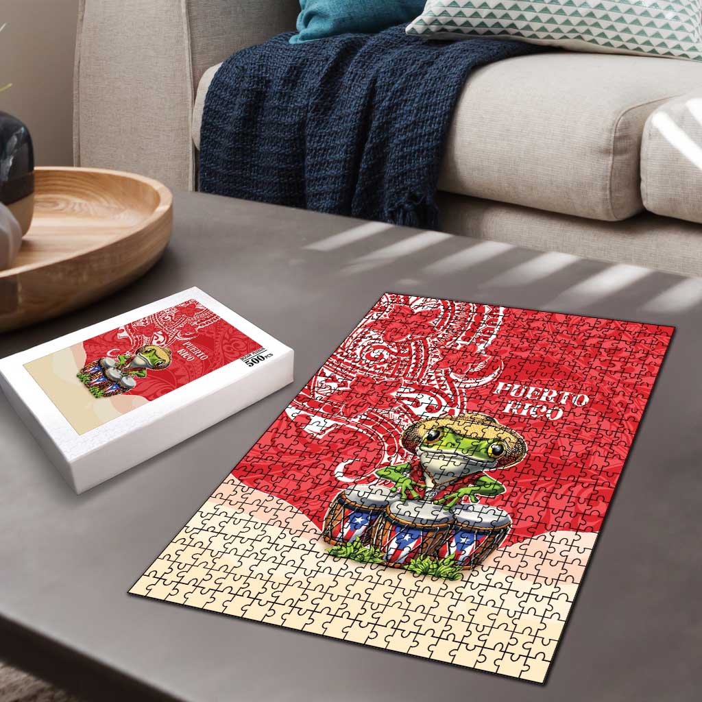 Puerto Rico Puzzle Coqui Frog With Polynesian Pattern LT05 - Polynesian Pride