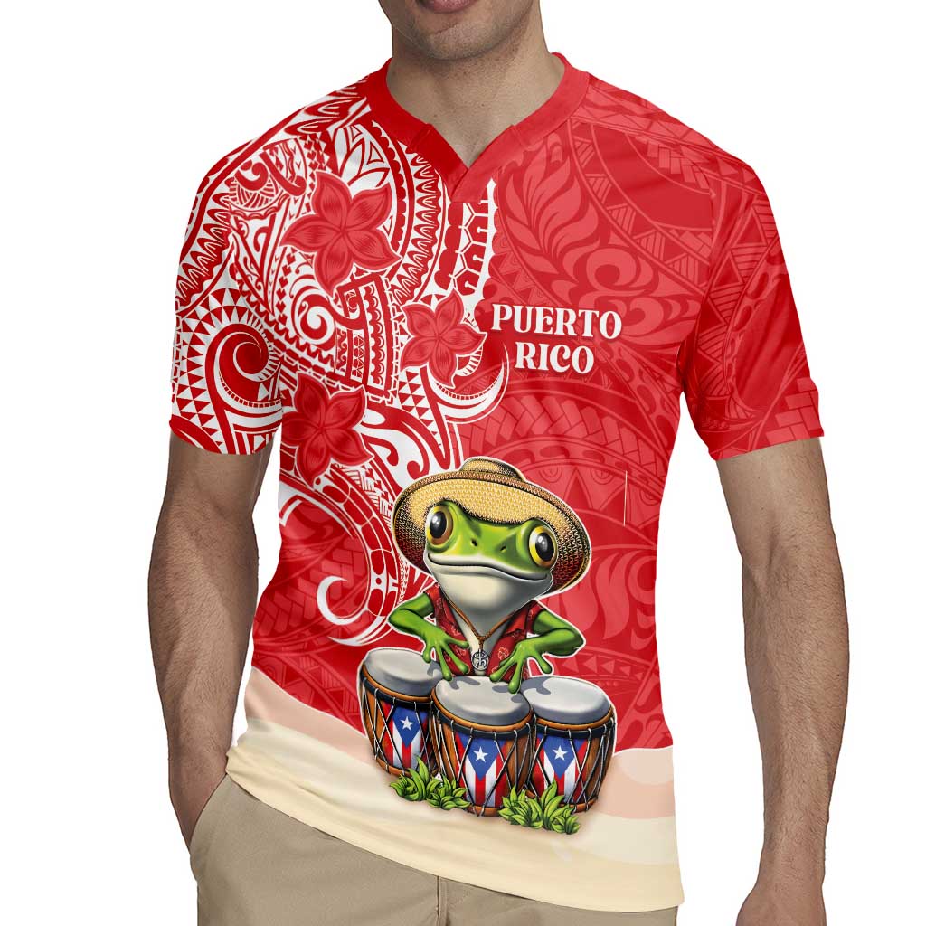 Personalized Puerto Rico Rugby Jersey Coqui Frog With Polynesian Pattern - Polynesian Pride