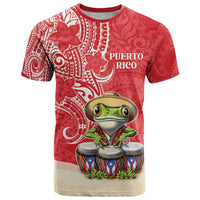 Personalized Puerto Rico T Shirt Coqui Frog With Polynesian Pattern - Polynesian Pride