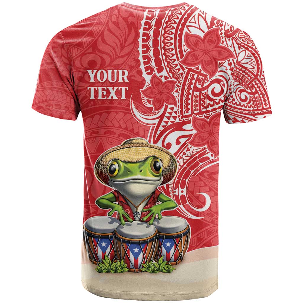 Personalized Puerto Rico T Shirt Coqui Frog With Polynesian Pattern - Polynesian Pride