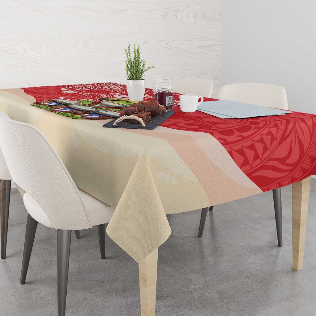 Puerto Rico Tablecloth Coqui Frog With Polynesian Pattern - Polynesian Pride