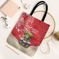 Puerto Rico Tote Bag Coqui Frog With Polynesian Pattern LT05 Black Strap One Size Red - Polynesian Pride