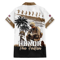 Hawaii Veterans Day Family Matching Off The Shoulder Long Sleeve Dress and Hawaiian Shirt Honor The Fallen Flag Grunge Style LT05 - Polynesian Pride