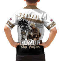 Hawaii Veterans Day Kid Hawaiian Shirt Honor The Fallen Flag Grunge Style LT05 - Polynesian Pride