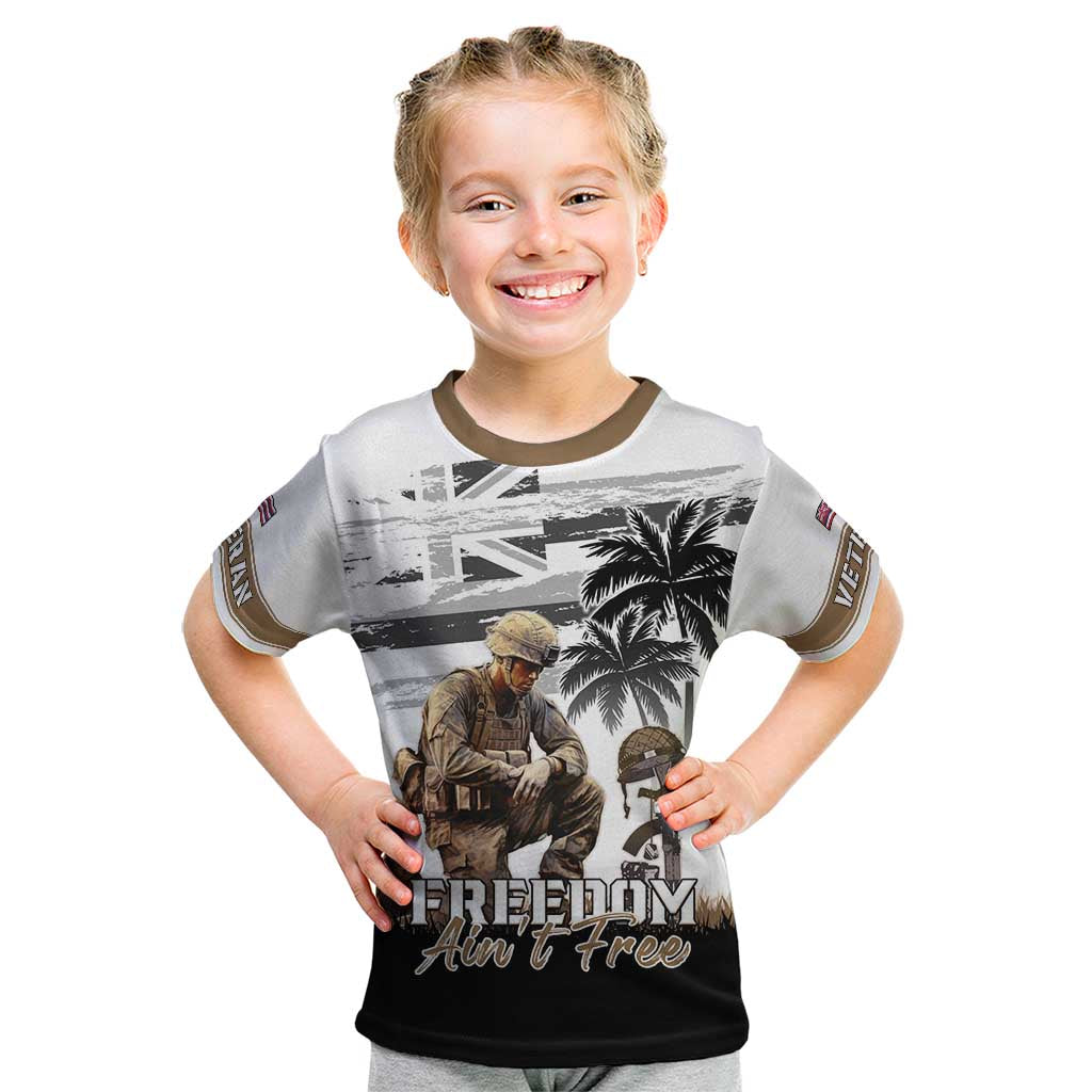 Hawaii Veterans Day Kid T Shirt Honor The Fallen Flag Grunge Style LT05 White - Polynesian Pride