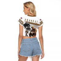 Hawaii Veterans Day Raglan Cropped T Shirt Honor The Fallen Flag Grunge Style LT05 - Polynesian Pride
