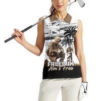Hawaii Veterans Day Women Sleeveless Polo Shirt Honor The Fallen Flag Grunge Style LT05 - Polynesian Pride