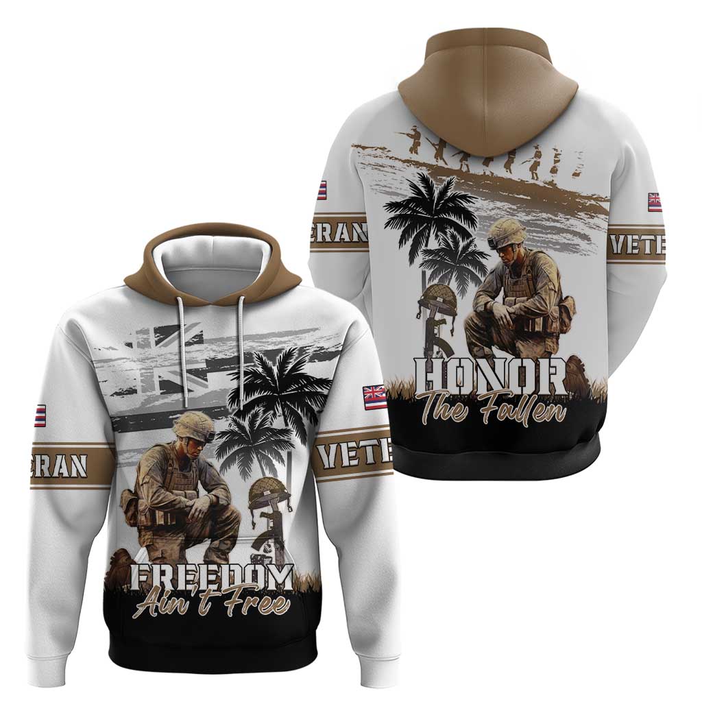 Hawaii Veterans Day Zip Hoodie Honor The Fallen Flag Grunge Style LT05 - Polynesian Pride