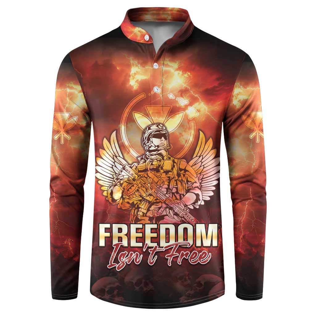 Hawaii Veterans Day Button Sweatshirt May We Never Forget Freedom Isn't Free