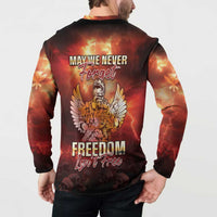 Hawaii Veterans Day Button Sweatshirt May We Never Forget Freedom Isn't Free