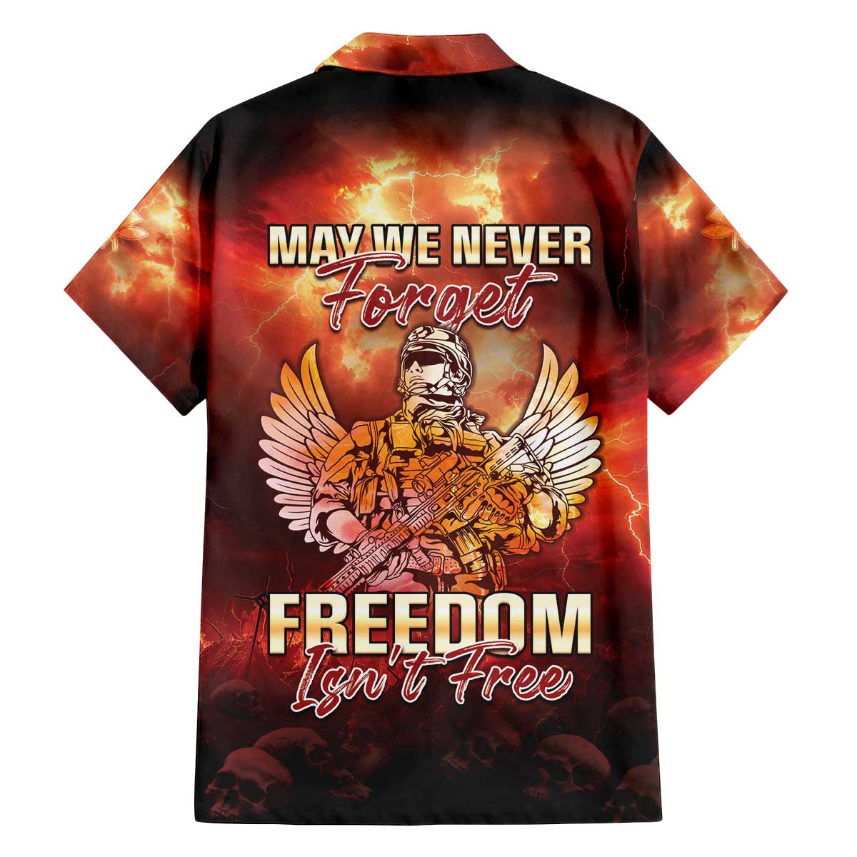 Hawaii Veterans Day Family Matching Off The Shoulder Long Sleeve Dress and Hawaiian Shirt May We Never Forget Freedom Isn't Free LT05 - Polynesian Pride