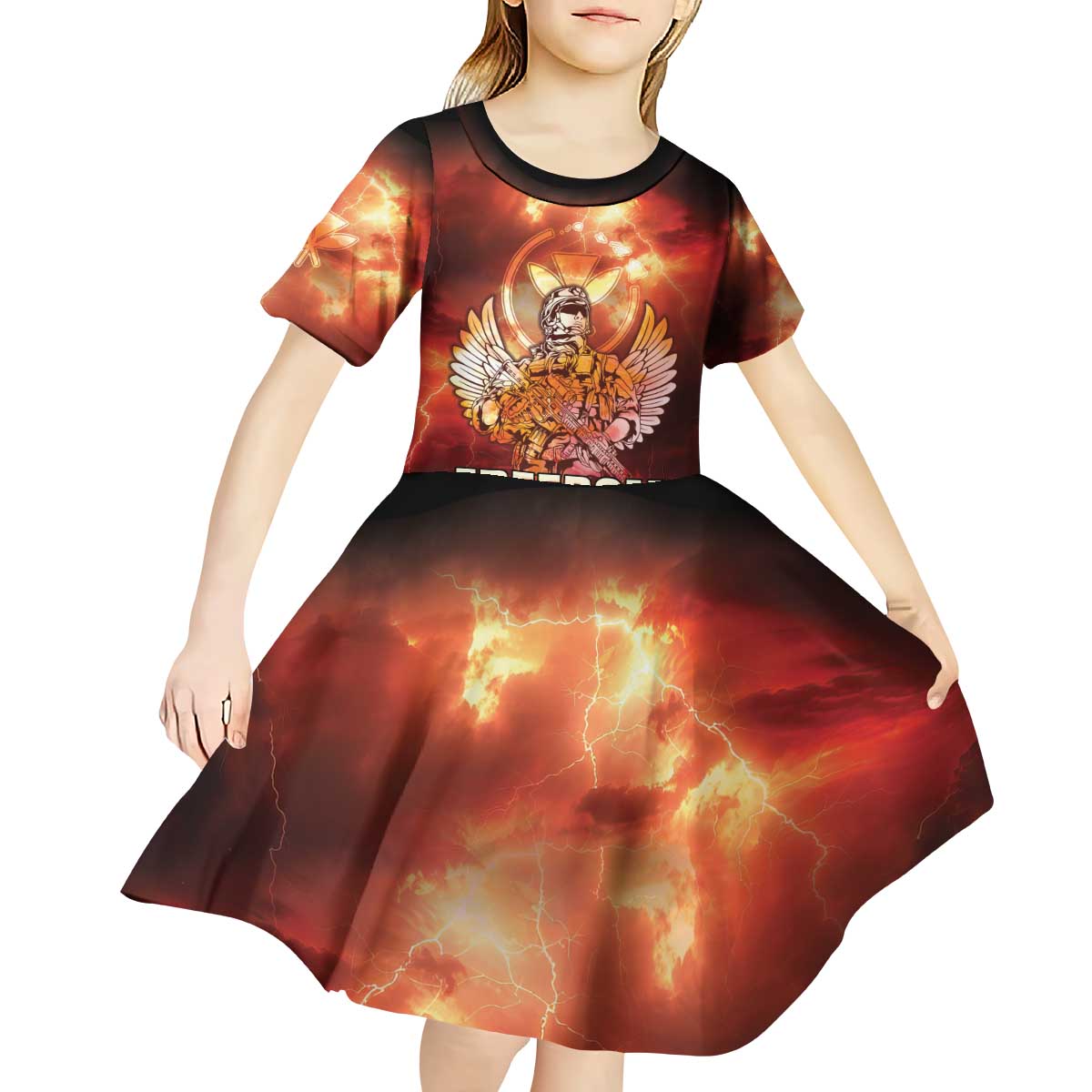 Hawaii Veterans Day Kid Short Sleeve Dress May We Never Forget Freedom Isn't Free