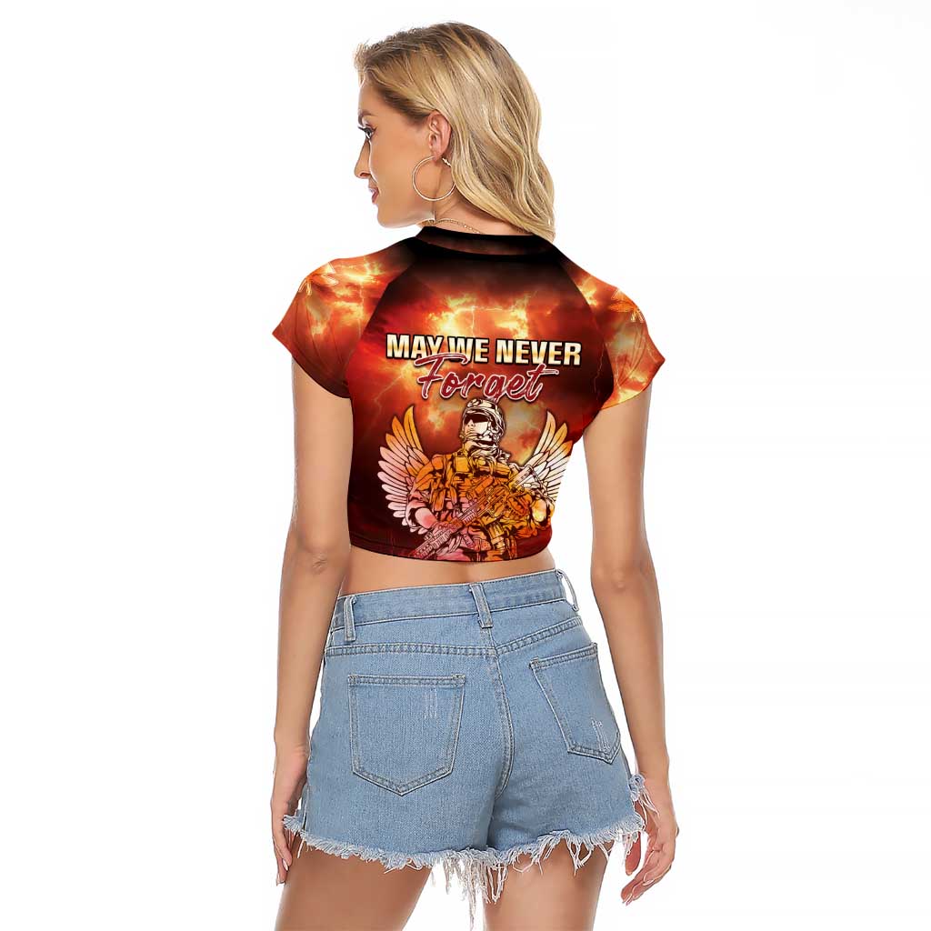 Hawaii Veterans Day Raglan Cropped T Shirt May We Never Forget Freedom Isn't Free