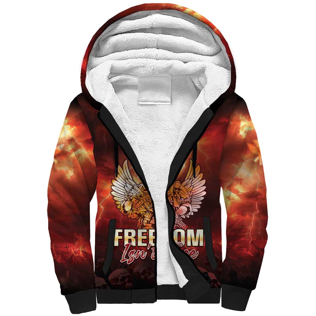 Hawaii Veterans Day Sherpa Hoodie May We Never Forget Freedom Isn't Free