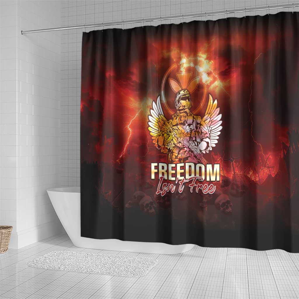 Hawaii Veterans Day Shower Curtain May We Never Forget Freedom Isn't Free LT05 - Polynesian Pride