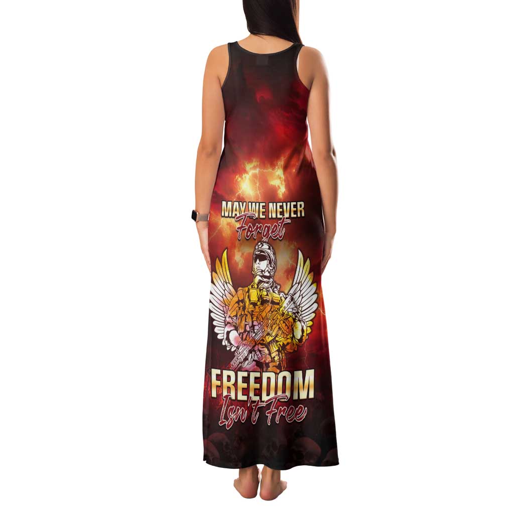 Hawaii Veterans Day Tank Maxi Dress May We Never Forget Freedom Isn't Free