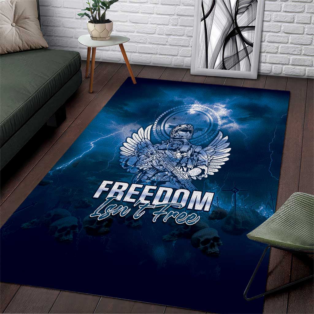 Federated States of Micronesia Veterans Day Area Rug May We Never Forget Freedom Isn't Free