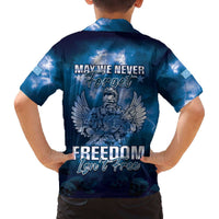 Federated States of Micronesia Veterans Day Family Matching Off Shoulder Short Dress and Hawaiian Shirt May We Never Forget Freedom Isn't Free LT05 - Polynesian Pride