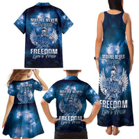 Federated States of Micronesia Veterans Day Family Matching Tank Maxi Dress and Hawaiian Shirt May We Never Forget Freedom Isn't Free LT05 - Polynesian Pride
