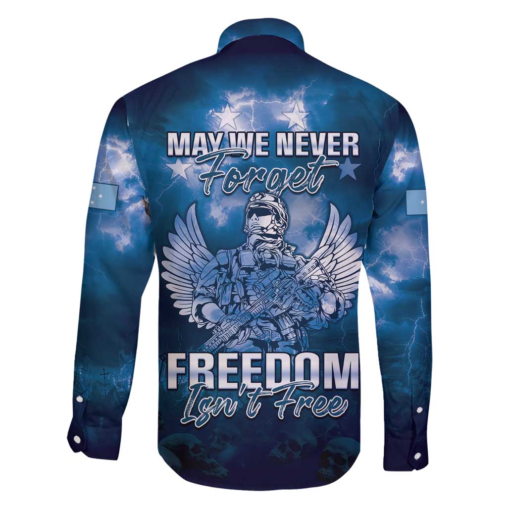 Federated States of Micronesia Veterans Day Family Matching Tank Maxi Dress and Hawaiian Shirt May We Never Forget Freedom Isn't Free LT05 - Polynesian Pride