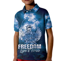 Federated States of Micronesia Veterans Day Kid Polo Shirt May We Never Forget Freedom Isn't Free LT05 Kid Blue - Polynesian Pride