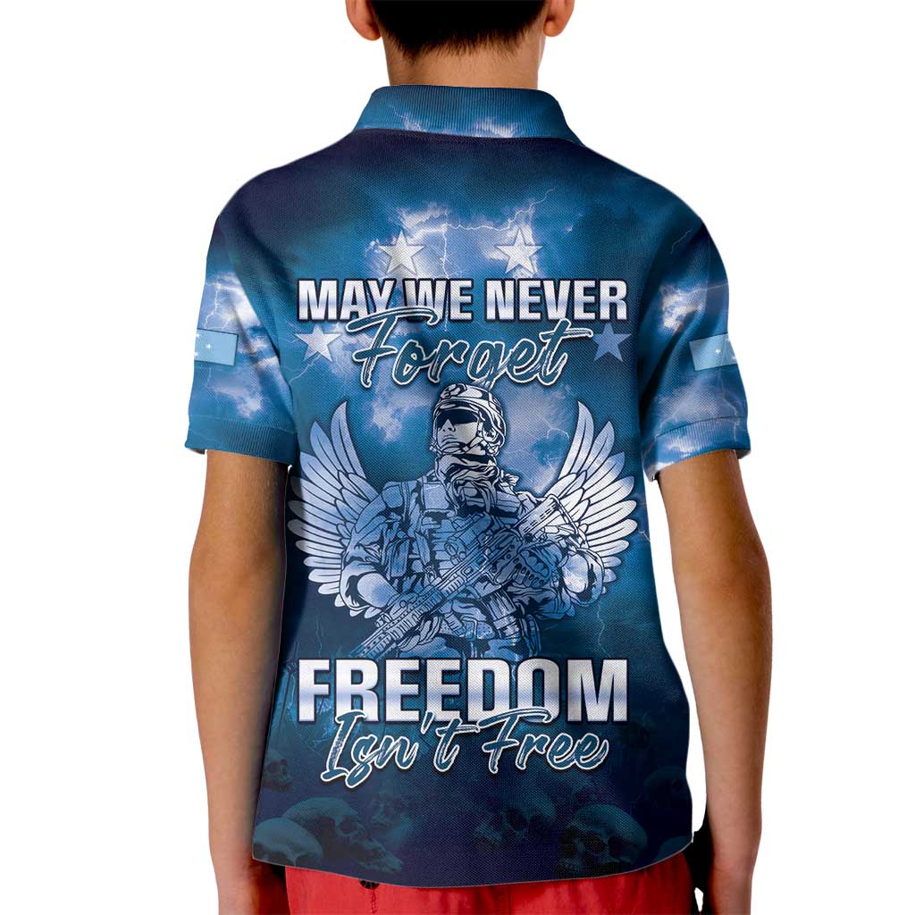 Federated States of Micronesia Veterans Day Kid Polo Shirt May We Never Forget Freedom Isn't Free LT05 - Polynesian Pride