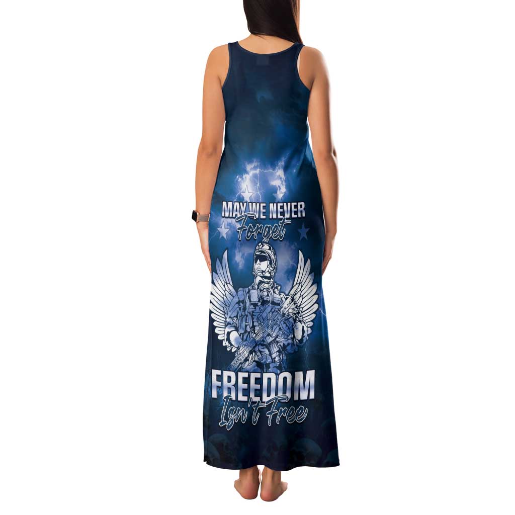 Federated States of Micronesia Veterans Day Tank Maxi Dress May We Never Forget Freedom Isn't Free